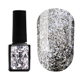 KIRA NAILS Гель лак Shine Bright №001 (срібло з блискітками), 6 мл, № гель лаку: 001, Об'єм: 6 мл, image 