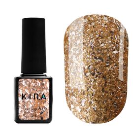 KIRA NAILS Гель лак Shine Bright №005 (золото з блискітками), 6 мл, № гель лаку: 005, Об'єм: 6 мл, image 