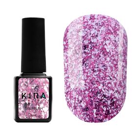 KIRA NAILS Гель лак Shine Bright №008 (рожевий з блискітками), 6 мл, № гель лаку: 008, Об'єм: 6 мл, image 