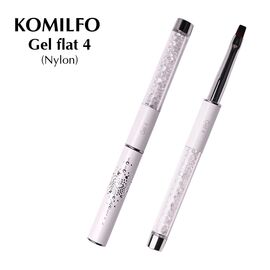 KOMILFO Пензель Gel flat 4 (Nylon), image 