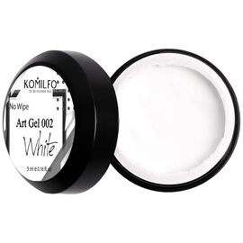 KOMILFO No Wipe Art Gel Арт-гель для об'ємних дизайнів, №2 White, 5 мл, image 