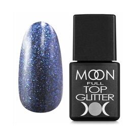 MOON FULL Top Glitter №04 Blue Глітерний топ, 8 мл, Відтінок: №04, Об'єм: 8 мл, image 