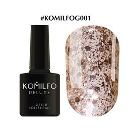 KOMILFO Deluxe Series №G001 (золотистий, великі блискітки), 8 мл, image 