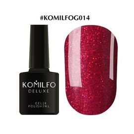 KOMILFO Deluxe Series №G014 (темно-червоний з насиченими блискітками), 8 мл, image 