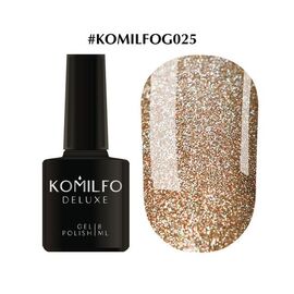 KOMILFO Deluxe Series №G025 (бежевий з голографічними блискітками), 8 мл, image 