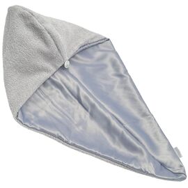 BONBON Рушник-тюрбан для волосся сірий, з атласною серединою сірою, image 