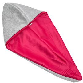 BONBON Рушник-тюрбан для волосся сірий, з атласною серединою рожевою, image 
