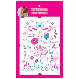 Tattooshka Тату для тіла набір "PINK MOOD голограма" - LB-184, image 