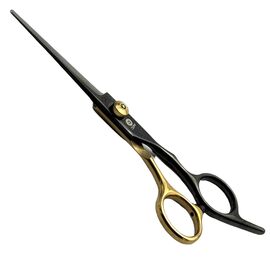 KATANA Japan Ножиці для стрижки 5,75 вигнуті (чорно-золоті), image 