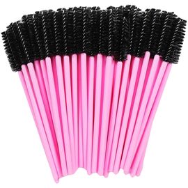 M.P. Щіточки для розчісування вій та брів нейлон (рожево-чорні), 50 шт, Колір: Рожево-чорний, image 