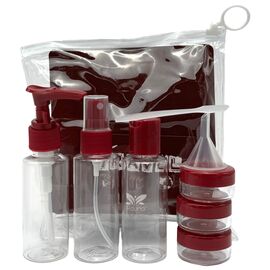 BonBon Travel Тара, 3 флакони та 3 банки, бордовий, Об'єм: 6 предметів, Колір: бордовий, image 