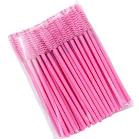 G.F. Щіточки для розчісування вій та брів рожеві (нейлон), 50 шт, image 