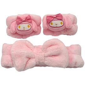 BonBon Набір для вмивання пов'язка та напульсники-манжети з нашивкою (рожевий), image 