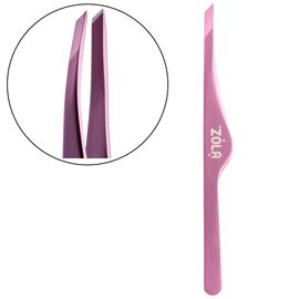ZOLA Пінцет скошений професійний для брів LIGHT PINK, Колір: LIGHT PINK, image 