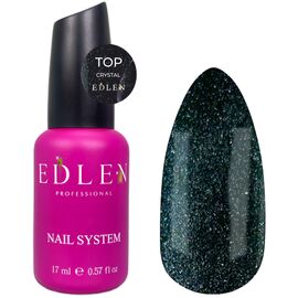EDLEN Top Crystal No Wipe Топ із срібним шимером без ЛШ, 17 мл, Об'єм: 17 мл, image 