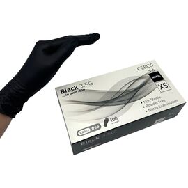 CEROS Рукавички нітрилові BLACK (XS) - 100 шт/уп (3,5 г), image 