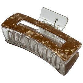 Краб для волосся великий мармуровий прямокутний, 1 шт, image 