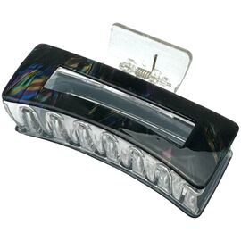 Краб для волосся великий голографічний прямокутний, 1 шт, image 