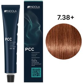INDOLA Permanent Caring Color Перманентна крем-фарба 7.38+ Середній русявий золотистий шоколад інтенсивний, 60 мл, Об'єм: 60 мл, Відтінок: 7.38+, image 