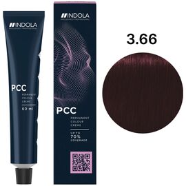 INDOLA Permanent Caring Color Перманентна крем-фарба 3.66 Темно-коричневий червоний інтенсивний, 60 мл, Об'єм: 60 мл, Відтінок: 3.66, image 