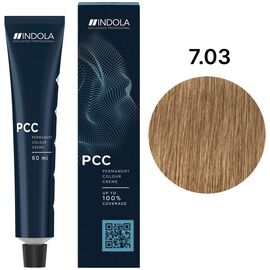INDOLA Permanent Caring Color Перманентна крем-фарба 7.03 Середній русявий природний золотий, 60 мл, Об'єм: 60 мл, Відтінок: 7.03, image 