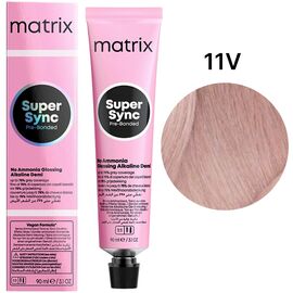 MATRIX Super Sync Pre-Bonded 11V Тонер на лужній основі без аміаку, ультрасвітлий блондин фіолетовий, 90 мл, Об'єм: 90 мл, Відтінок: 11V, image 
