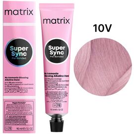 MATRIX Super Sync Pre-Bonded 10V Тонер на лужній основі без аміаку, екстрасвітлий блондин фіолетовий, 90 мл, Об'єм: 90 мл, Відтінок: 10V, image 