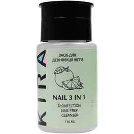 KIRA NAILS 3 в 1 Засіб для дезінфекції, знежирення і зняття липкого шару, 110 мл, image 