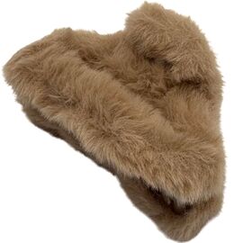 Краб для волосся середній овальний пухнастий карамельний, 1 шт, image 