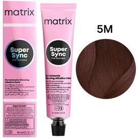 MATRIX Super Sync Pre-Bonded 5M Тонер на лужній основі без аміаку, світлий шатен натуральний, 90 мл, Об'єм: 90 мл, Відтінок: 5M, image 