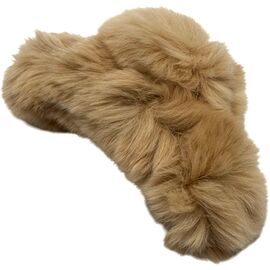 Краб для волосся великий пухнастий бежевий №2, 1 шт, image 