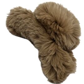 Краб для волосся великий пухнастий коричневий №3, 1 шт, image 