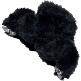 Краб для волосся середній пухнастий зигзаг чорний, 1 шт, image 