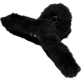 Краб для волосся середній фігурний тонкий пухнастий чорний, 1 шт, image 