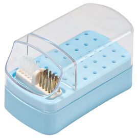 S. P. Підставка квадратна під фрези + щіточка для чистки (блакитна), image 