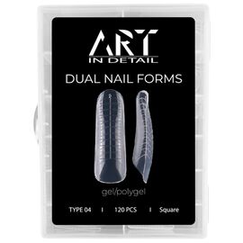 ART Dual Nail Forms Багаторазові верхні форми №04, Кількість: 120 шт, Форма: Овал вузький, image 