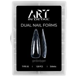 ART Dual Nail Forms Багаторазові верхні форми №05, Кількість: 120 шт, Форма: Мигдаль, image 