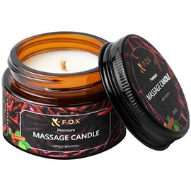 F.O.X NANO Spicy woods Масажна свічка преміум, 30 мл, image 