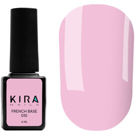 KIRA NAILS French Base 010 (ніжно рожевий), 6 мл, Відтінок: 010, Об'єм: 6 мл, image 