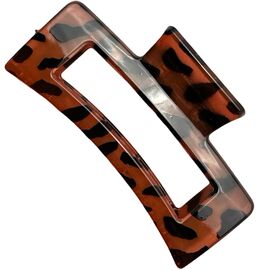 Краб для волосся середній леопардовий прямокутний, 1 шт, image 