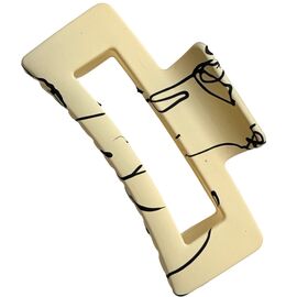 Краб для волосся великий з розводами прямий, 1 шт, image 