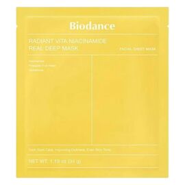 BIODANCE Radiant Vita Niacinamide Real Deep Mask Нічна гідрогелева маска для обличчя з вітаміном С і ніацинамідом, 34 г, image 