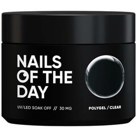 NAILSOFTHEDAY Polygel Сlear Полігель прозорий дрібнозернистий, 30 г, image 