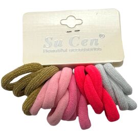 Резинка маленька, колір: рожева, срібна, золота, набір 10 шт, image 