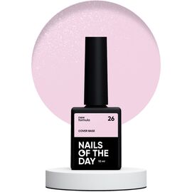 NAILSOFTHEDAY Cover Base Shimmer 26 New Formula Ніжно-рожева зі срібним шимером камуфлююча база, 10 мл, Відтінок: 026, Об'єм: 10 мл, image 