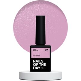 NAILSOFTHEDAY Cover Base Shimmer 27 New Formula Рожева зі срібним шимером камуфлююча база, 10 мл, Відтінок: 027, Об'єм: 10 мл, image 