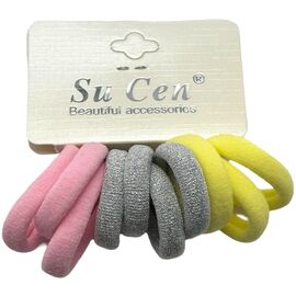 Резинка маленька, колір: жовта, срібна, рожева, набір 10 шт, image 