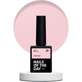 NAILSOFTHEDAY Cover Base Shimmer 29 New Formula Напівпрозора ніжно-нюдова зі срібним шимером камуфлююча база, 10 мл, Відтінок: 029, Об'єм: 10 мл, image 