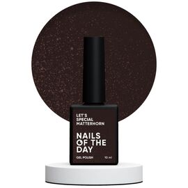 NAILSOFTHEDAY Let's Special Matterhorn Гель-лак шоколадно-коричневий з золотою поталлю, 10 мл, Відтінок: Matterhorn, Об'єм: 10 мл, image 