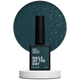 NAILSOFTHEDAY Let's Special Grinch Гель-лак смарагдово-зелений із дрібним шимером, 10 мл, Відтінок: Grinch, Об'єм: 10 мл, image 